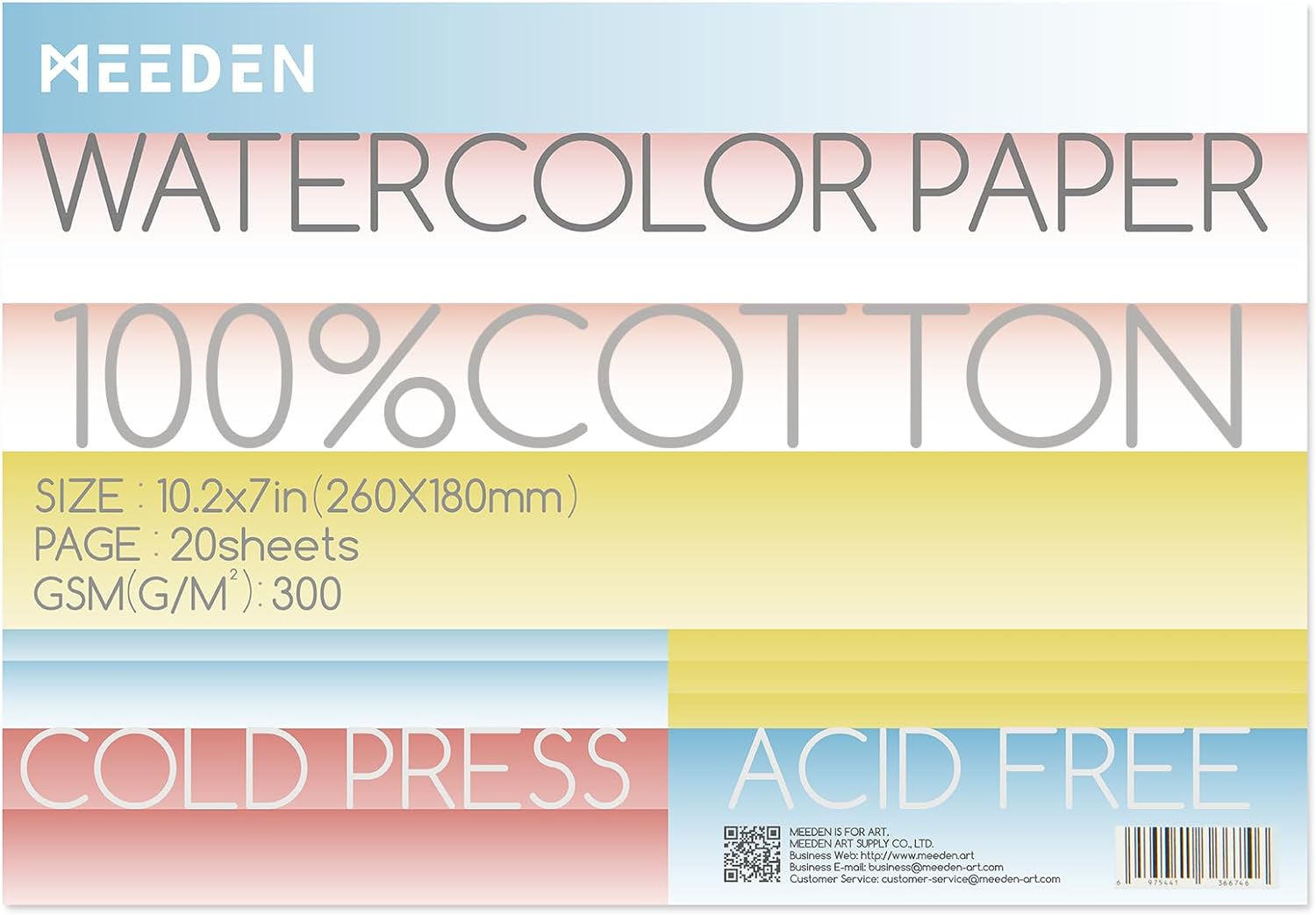 MEEDEN 4 x 3 Blank Watercolor Paper Cards, 5 Pcs Cold Press